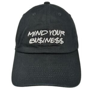 Field Grade Baseball Cap Black One Size Mind Your Business Dollar Sign Logo Hat